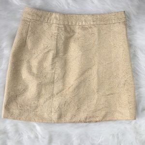 Banana Republic gold brocade miniskirt
